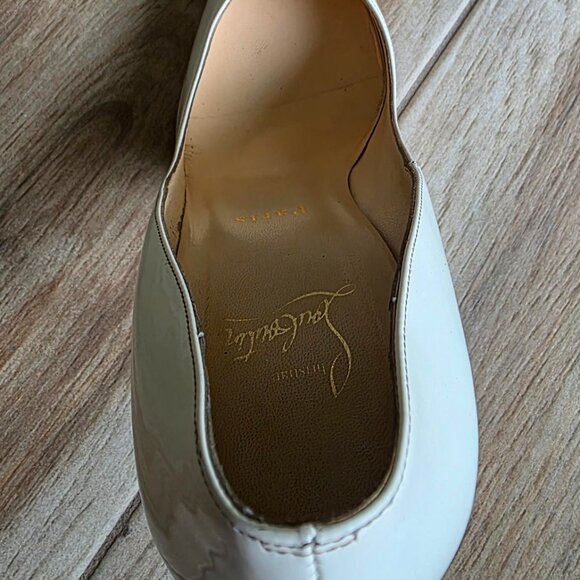 Christian Louboutin Kate 100mm White Patent Leather Pumps Eur. 10.5 - Picture 12 of 16